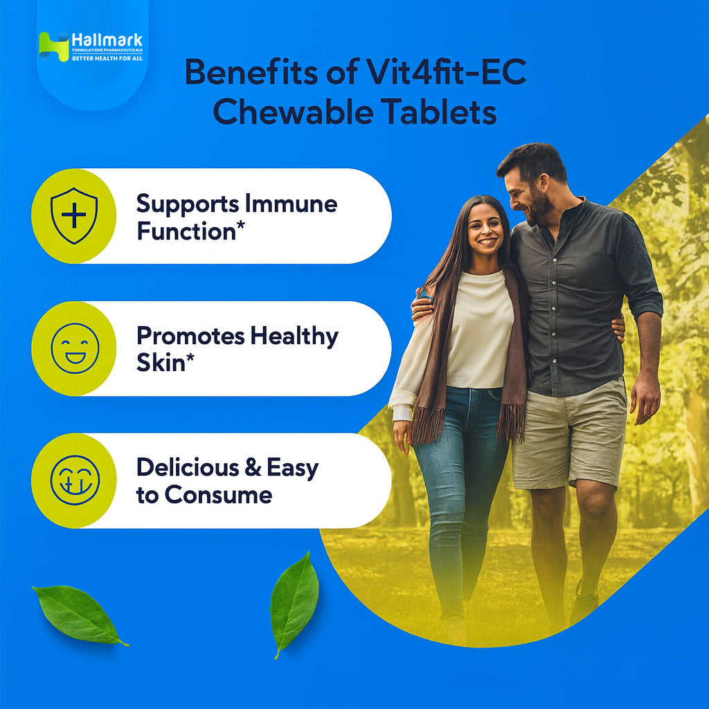 Vit4fit-EC Chewable Tablets – Vitamin C & E for Daily Immunity